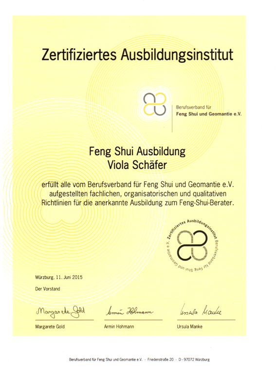 Feng Shui Berater Ausbildung